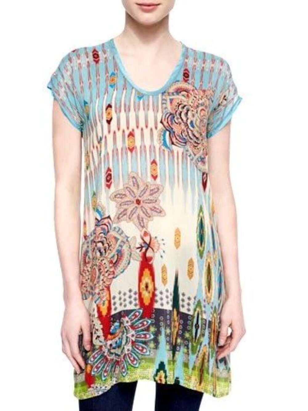 Johnny Was Sundance Catalogue sheath dress small geometric Aztec print